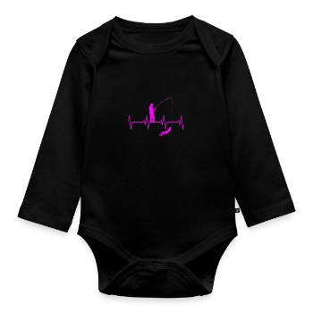 Angel Herzschlag - Baby Bio-Langarm-Body - Schwarz - Vorne