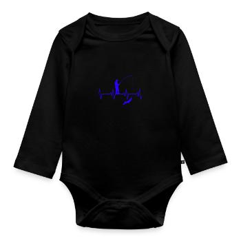 Angel Heartbeat - Organic Longsleeve Baby Bodysuit - black - Front