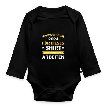 Learner Driver 2024 Gift Driver's License Funny - Organic Longsleeve Baby Bodysuit - black - Front