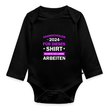 Learner Driver 2024 Gift Driver's License Funny - Organic Longsleeve Baby Bodysuit - black - Front