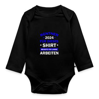 Retirees 2024 Gift Retirement Pension Pension - Organic Longsleeve Baby Bodysuit - black - Front