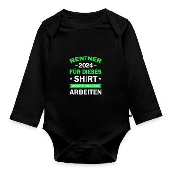 Retirees 2024 Gift Retirement Pension Pension - Organic Longsleeve Baby Bodysuit - black - Front
