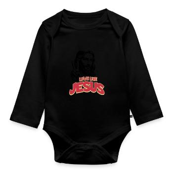 Love Like Jesus Movie Poster Style - Organic Longsleeve Baby Bodysuit - black - Front
