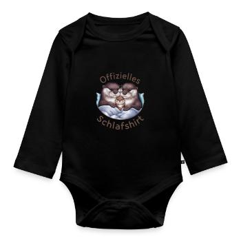 Official Sleep Shirt Otter Family Men Women - Organic Longsleeve Baby Bodysuit - black - Front
