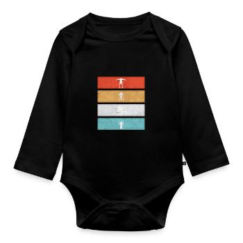Vintage Style Calisthenics Retro Geschenk - Baby Bio-Langarm-Body - Schwarz - Vorne