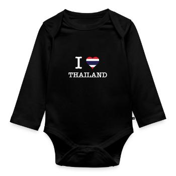 Thaïlande J’adore la Thaïlande - Body Bébé bio manches longues - noir - Devant