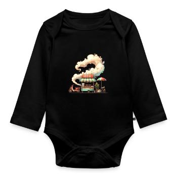 Thailand Vibrant Bangkok Thai Tours - Organic Longsleeve Baby Bodysuit - black - Front