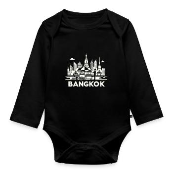 Thailand Vibrant Bangkok Thai Tours - Organic Longsleeve Baby Bodysuit - black - Front