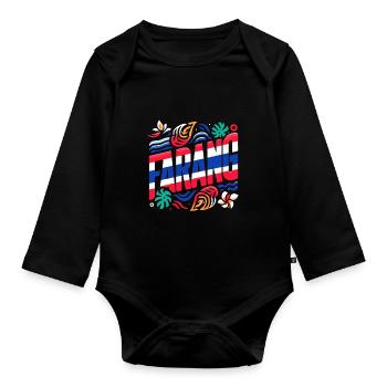 Drôle de farang thaïlandais - Body Bébé bio manches longues - noir - Devant