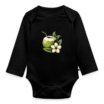 Frische Kokosnuss - Baby Bio-Langarm-Body - Schwarz - Vorne