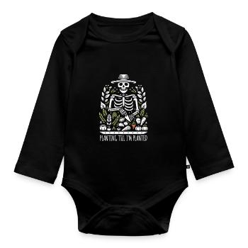 Dark Humor Gardener Funny Garden - Organic Longsleeve Baby Bodysuit - black - Front