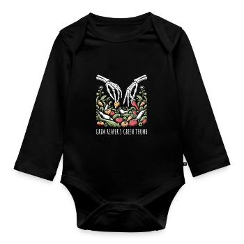 Dark Humor Gardener Funny Garden - Organic Longsleeve Baby Bodysuit - black - Front