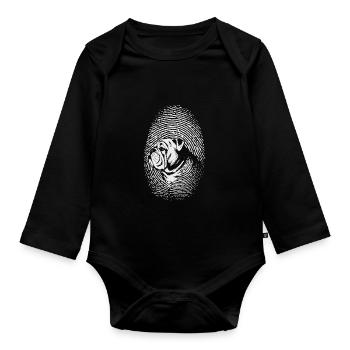 Bulldog Empreinte digitale Bulldog Creative Bulldog - Body Bébé bio manches longues - noir - Devant