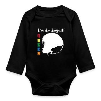 Zodiac sign Leo - Organic Longsleeve Baby Bodysuit - black - Front