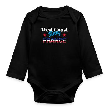West Coast Swing France WCS Geschenk Tanzen Party - Baby Bio-Langarm-Body - Schwarz - Vorne