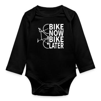 Road Bike Road Cyclist Bicycle Cyclist Triathlon - Organic Longsleeve Baby Bodysuit - black - Front