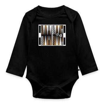 Backgammon - Body Bébé bio manches longues - noir - Devant