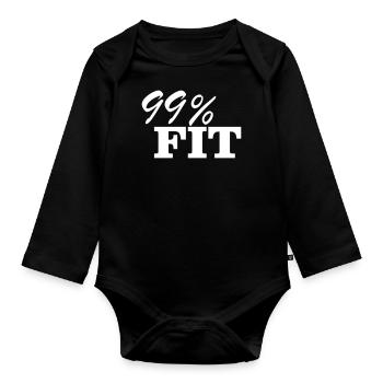 99% FIT Fun Shirt Training Strength Strength Gym - Body Bébé bio manches longues - noir - Devant