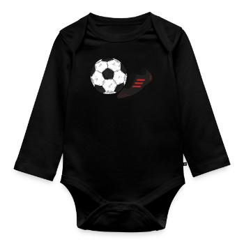 Football Sneaker Football Art Player Fan Champion - Body Bébé bio manches longues - noir - Devant