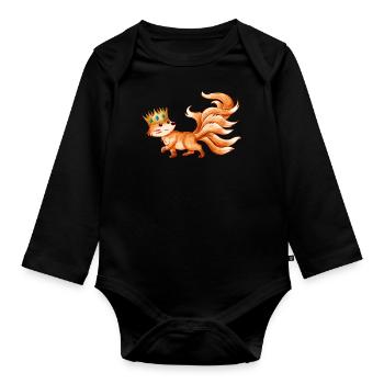 Kitsune - Baby Bio-Langarm-Body - Schwarz - Vorne