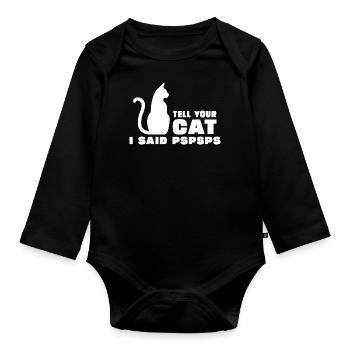 Dites à votre chat que j’ai dit PsPs - Body Bébé bio manches longues - noir - Devant