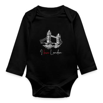 I Love London 2 - Déclarez votre amour à Londres - Body Bébé bio manches longues - noir - Devant