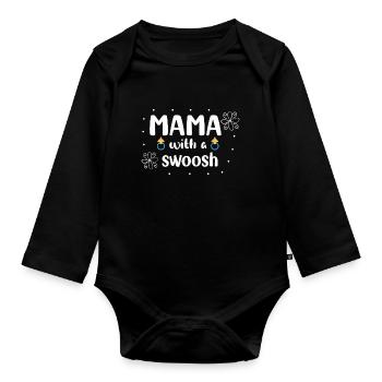 Mama Muttertag Geschenkidee Schwanger - Baby Bio-Langarm-Body - Schwarz - Vorne
