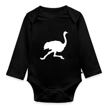 Autruche africaine Souratrae - Body Bébé bio manches longues - noir - Devant