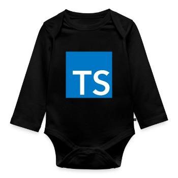 TypeScript Logo - Organic Longsleeve Baby Bodysuit - black - Front