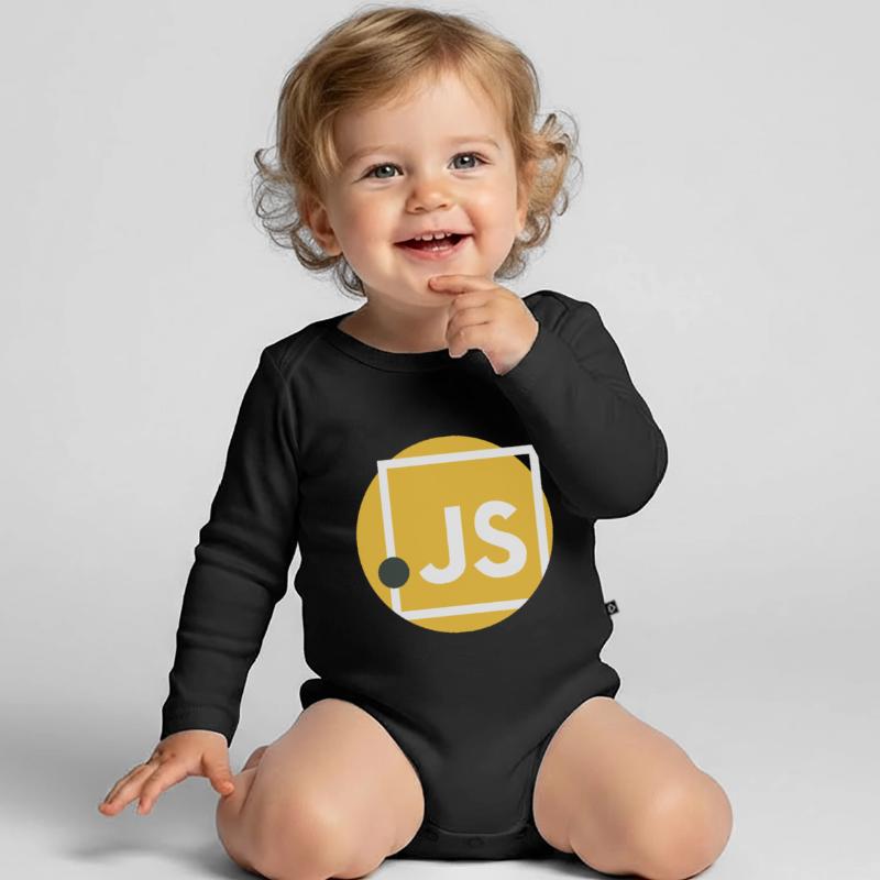 JavaScript dot JS Organic Longsleeve Baby Bodysuit
