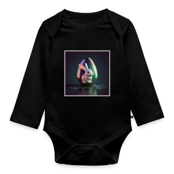 Easter 80s Style - Easter Punk - Organic Longsleeve Baby Bodysuit - black - Front