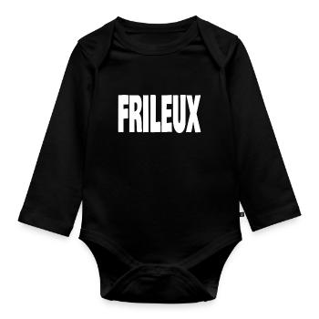frileux - Body Bébé bio manches longues - noir - Devant