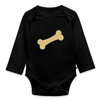 Hunde Knochen - Baby Bio-Langarm-Body - Schwarz - Vorne