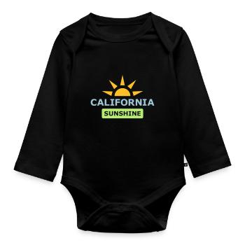 ★ Designfarben änderbar ★ California Sunshine - Baby Bio-Langarm-Body - Schwarz - Vorne