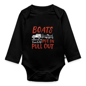 Boot fahren Kapitän Schiff lustiger Spruch - Baby Bio-Langarm-Body - Schwarz - Vorne