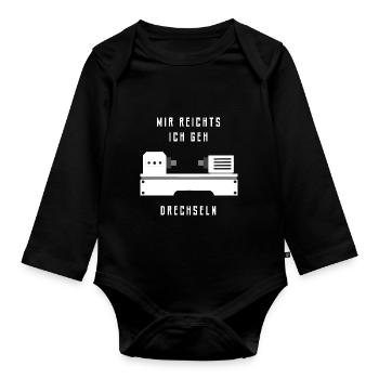 Drechseln Drechselmaschine Handwerker Geschenk - Baby Bio-Langarm-Body - Schwarz - Vorne