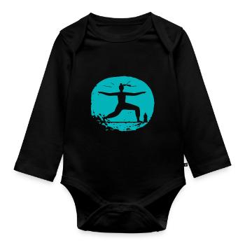 Yoga - Relax - Quality of Life - Organic Longsleeve Baby Bodysuit - black - Front