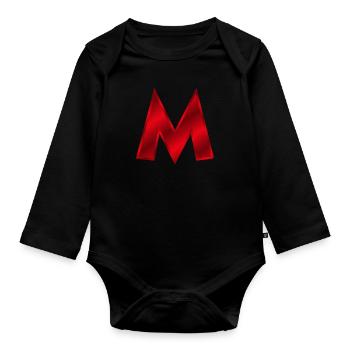 Rotes M - Baby Bio-Langarm-Body - Schwarz - Vorne