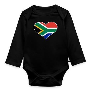 Südafrika - Baby Bio-Langarm-Body - Schwarz - Vorne