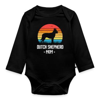 Holländischer Schäferhund Hollandse Herdershond - Baby Bio-Langarm-Body - Schwarz - Vorne