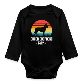 Holländischer Schäferhund Hollandse Herdershond - Baby Bio-Langarm-Body - Schwarz - Vorne