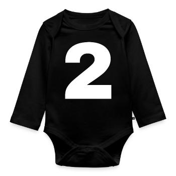 2 - Organic Longsleeve Baby Bodysuit - black - Front