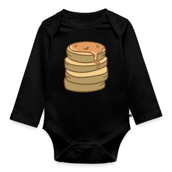Crêpe sucrée - Body Bébé bio manches longues - noir - Devant