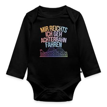 Roller Coaster Amusement Park Roller Coaster - Organic Longsleeve Baby Bodysuit - black - Front