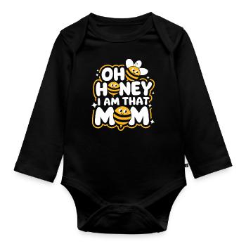 abeille abeille apicultrice abeille abeille - Body Bébé bio manches longues - noir - Devant