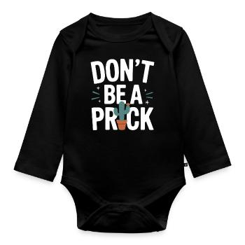 Cactus Cacti Desert Plant - Organic Longsleeve Baby Bodysuit - black - Front