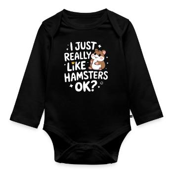 Hamster - Baby Bio-Langarm-Body - Schwarz - Vorne