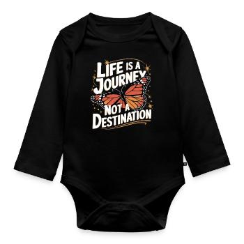 Butterfly Monarch Butterfly Colorful Butterflies - Organic Longsleeve Baby Bodysuit - black - Front