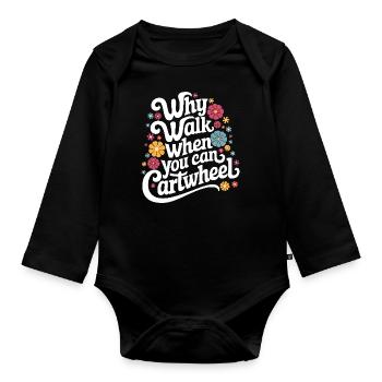 Turnen Turner Gymnastik - Baby Bio-Langarm-Body - Schwarz - Vorne