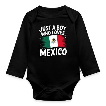 Mexico Mexico Mexican Spanish - Organic Longsleeve Baby Bodysuit - black - Front